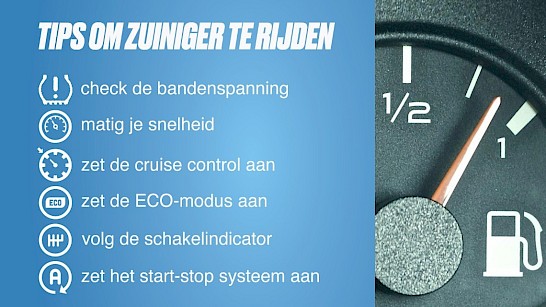 Tips voor zuiniger rijden