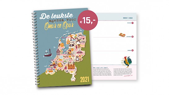 De leukste agenda voor opa's en oma's 2021. Boordevol leuke suggesties, weetjes, activiteiten, natuur-, knutsel- en leestips voor een vitaal, duurzaam, betrokken en actief leven.